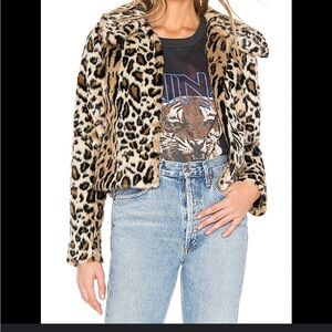 Vintage Leopard Print Faux Fur Jacket mob boss luxury look